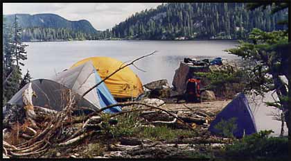 View of the head of the lake where the trail ends